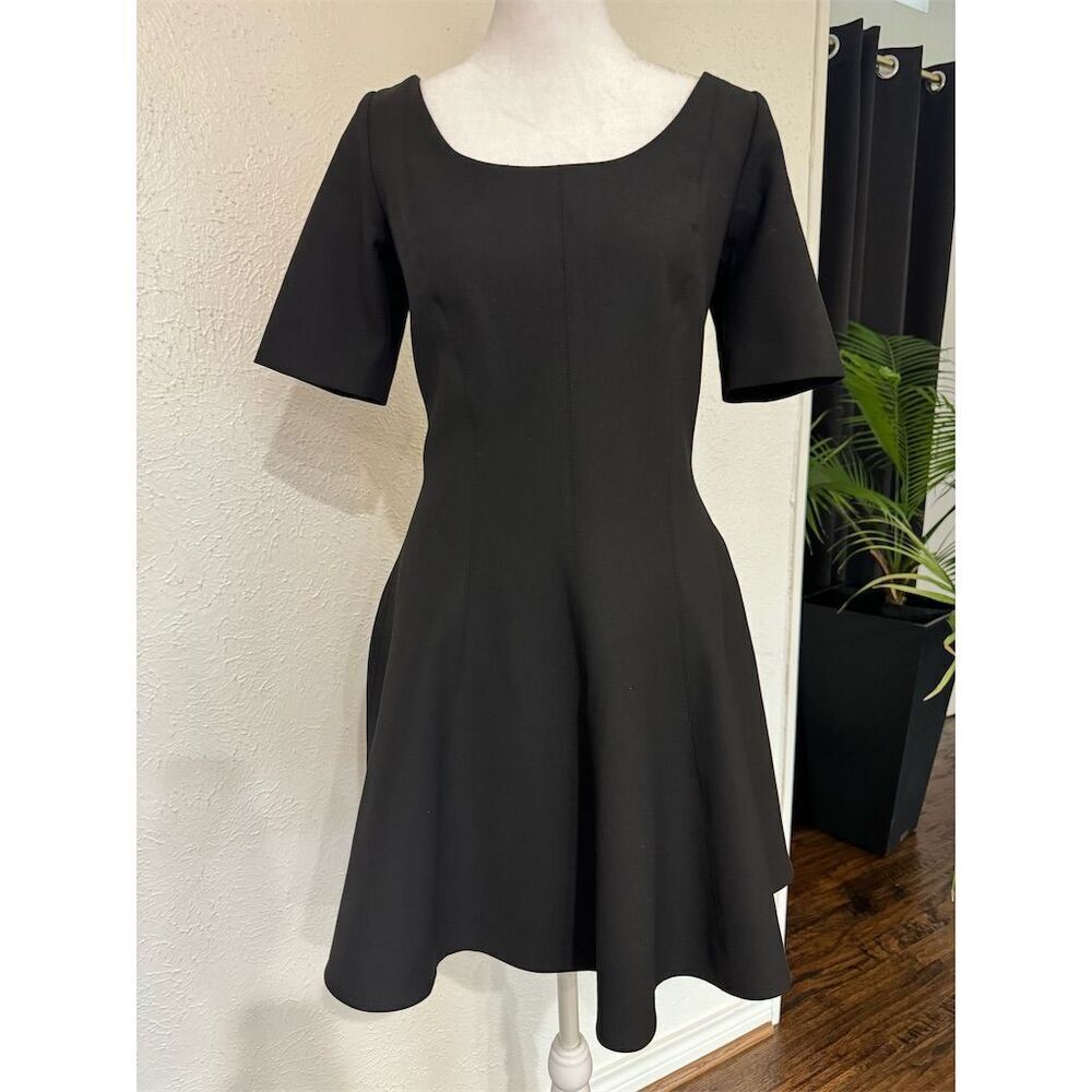 Elizabeth and James Women's Black A-Line Dress Size 6 Short Sleeve Elegant